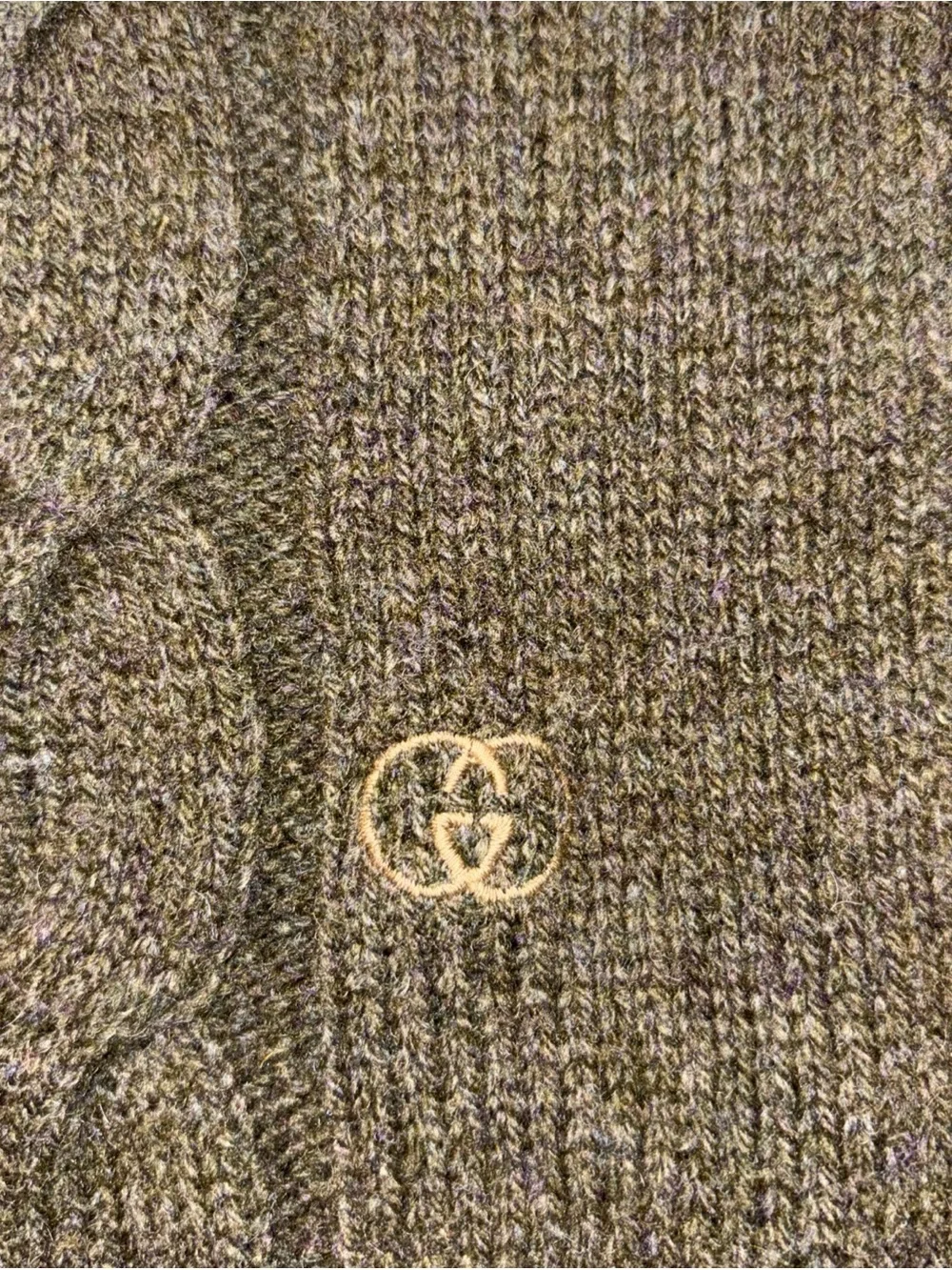 Vintage 70s Gucci Women's Brown & Gray Polo Sweater - Size Measured